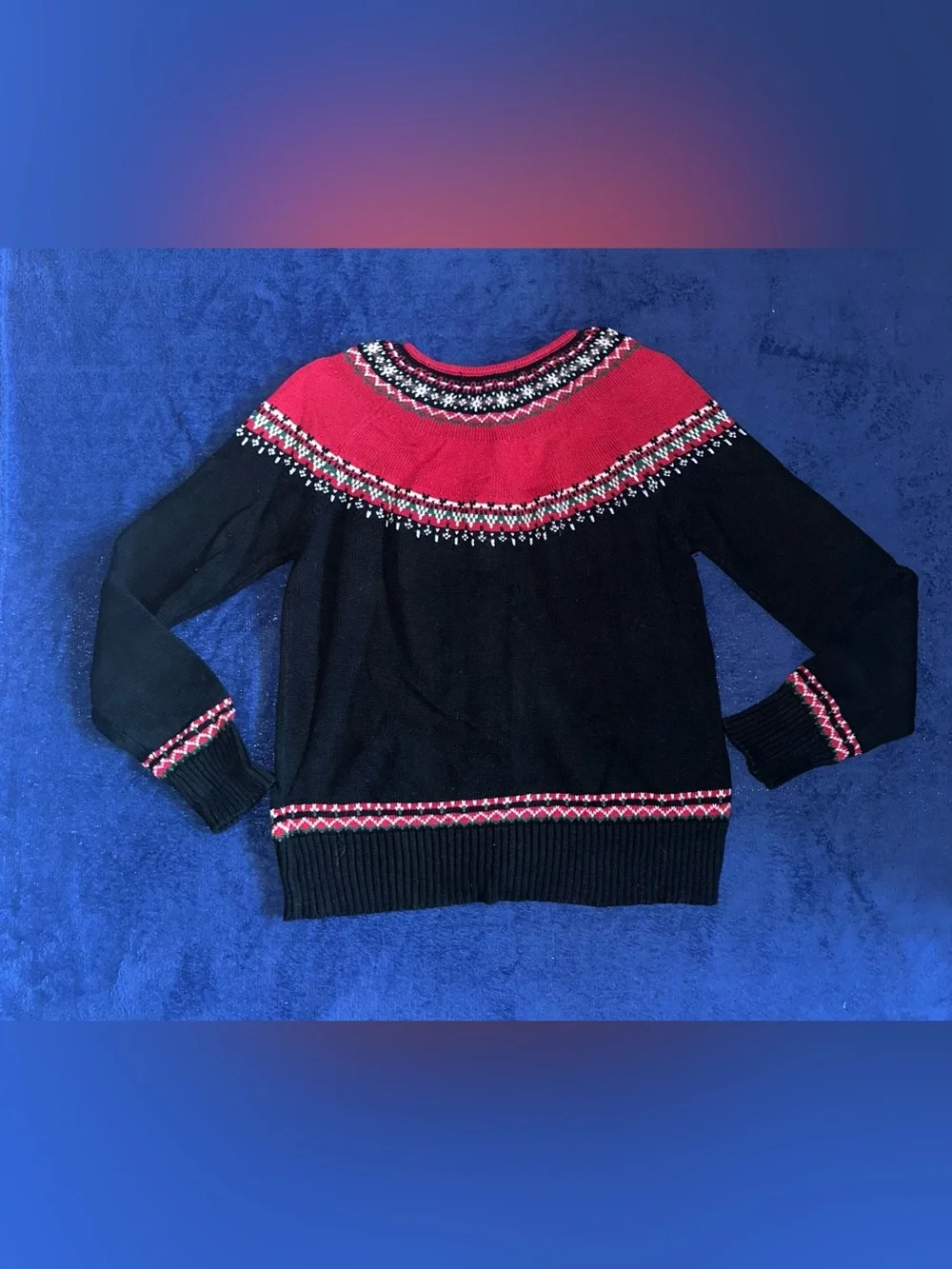Vintage Tiara International Festive Embroidered Christmas Holiday Sweater Large